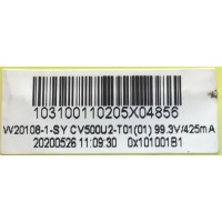 KIT DE TARJETAS PARA TV WESTINGHOUSE / NUMERO DE PARTE W20108-1-SY / TT307C3 V2 / CV500U2-T01(01) / 20200526 / TL2005027A / T-CON TCV580UHDU1-T01 / CV580U1-T01 / N2TCV580UHDU1-T01_GOA_A0 / N2TCV580UHDU1-T01_G0A_A0 / PANEL CC580PV7D / MODELO LT-58MAW705